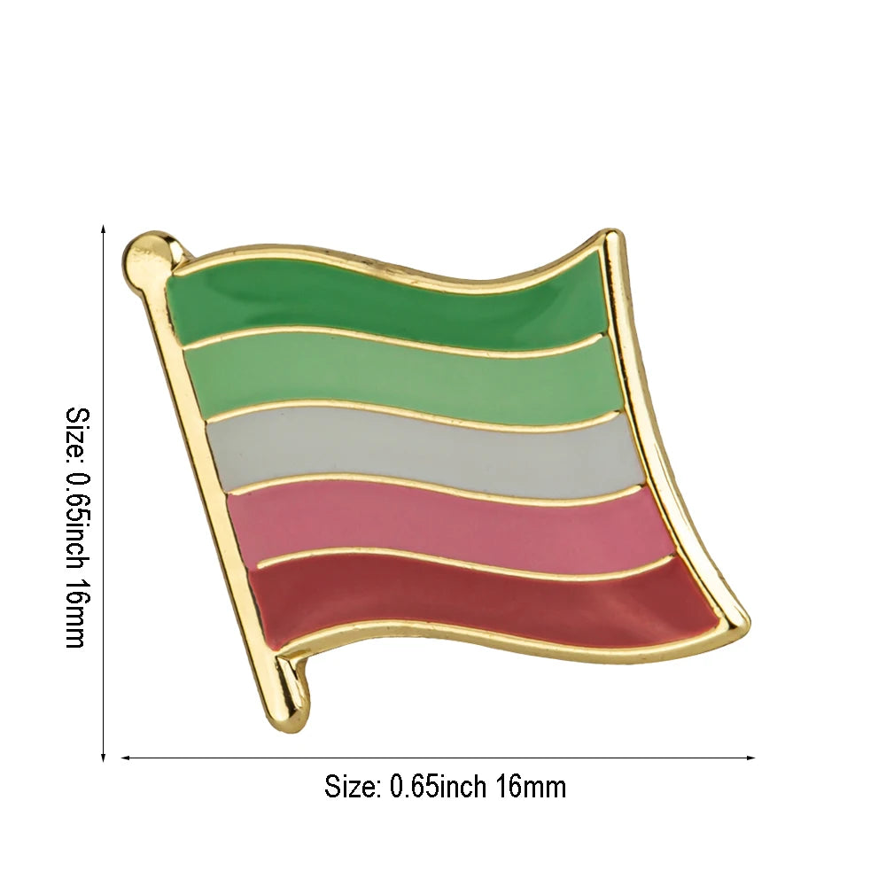 Pride Flag Enamel Lapel Pin – Rainbow & Progress Badge Brooch