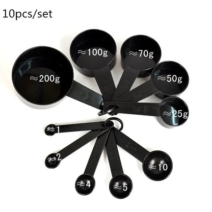 Kitchen Measuring Spoons Set – PP Plastic Baking Spoons for Sugar, Flour & More (5pc or 10pc)