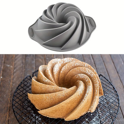Silicone Cyclone Cake Mold – Non-Stick Oven & Steamer Baking Pan