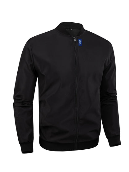 Men's Baseball Collar Zip-Up Jacket – Lightweight Casual Coat, Loose Fit | S–XL