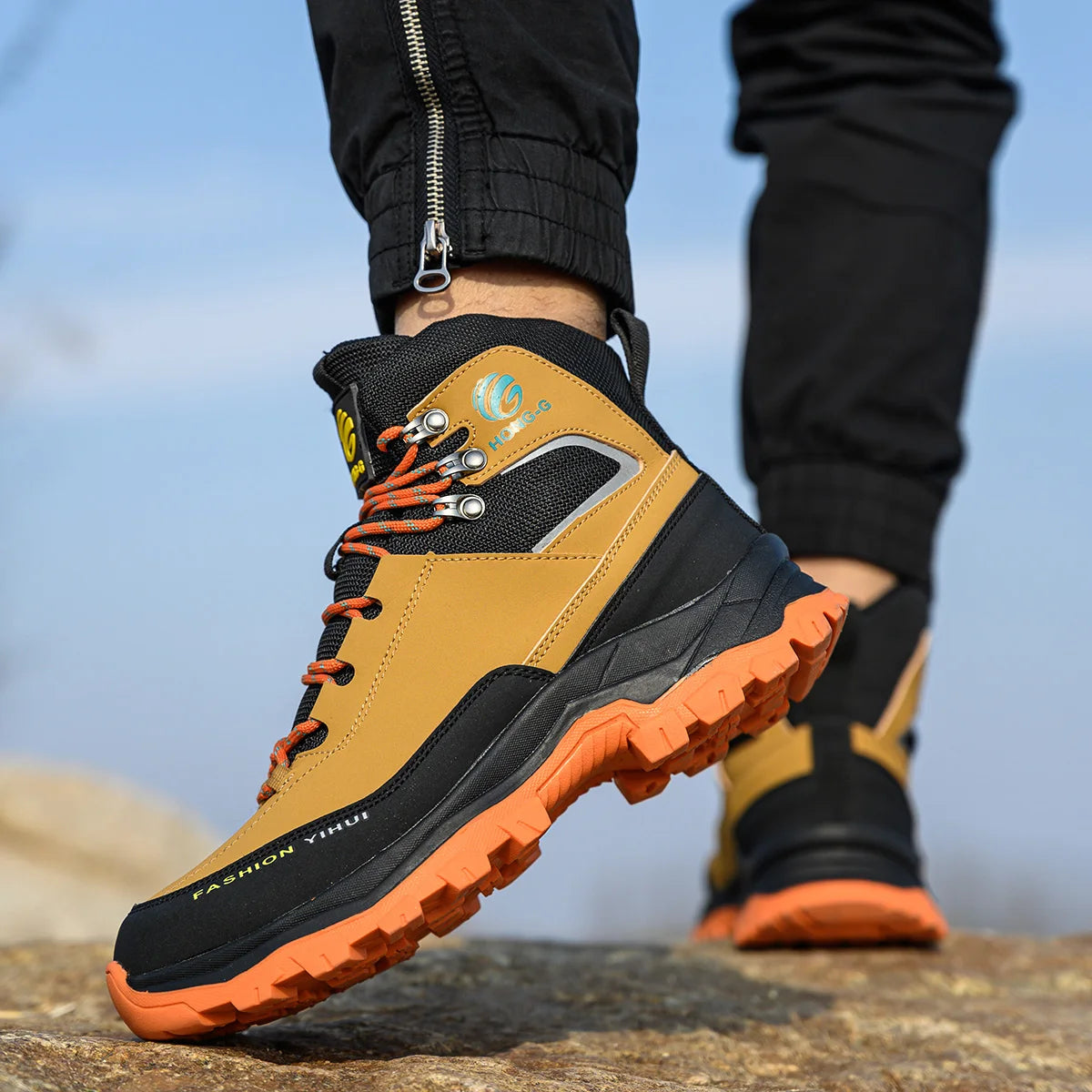 Steel Toe Cap Leather Work Safety Boots for Men