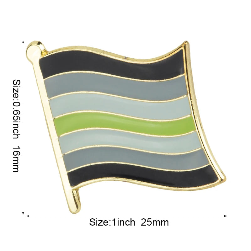 Pride Flag Enamel Lapel Pin – Rainbow & Progress Badge Brooch