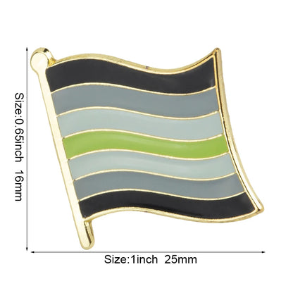 Pride Flag Enamel Lapel Pin – Rainbow & Progress Badge Brooch