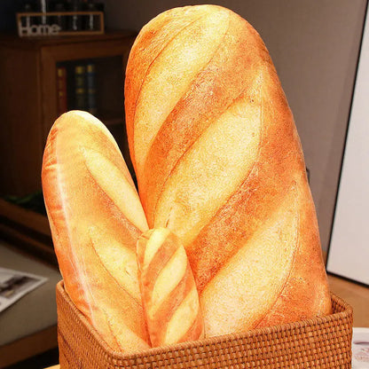 French Bread Plush Pillow | Stuffed Food Plushie Sleeping Companion & Party Prop