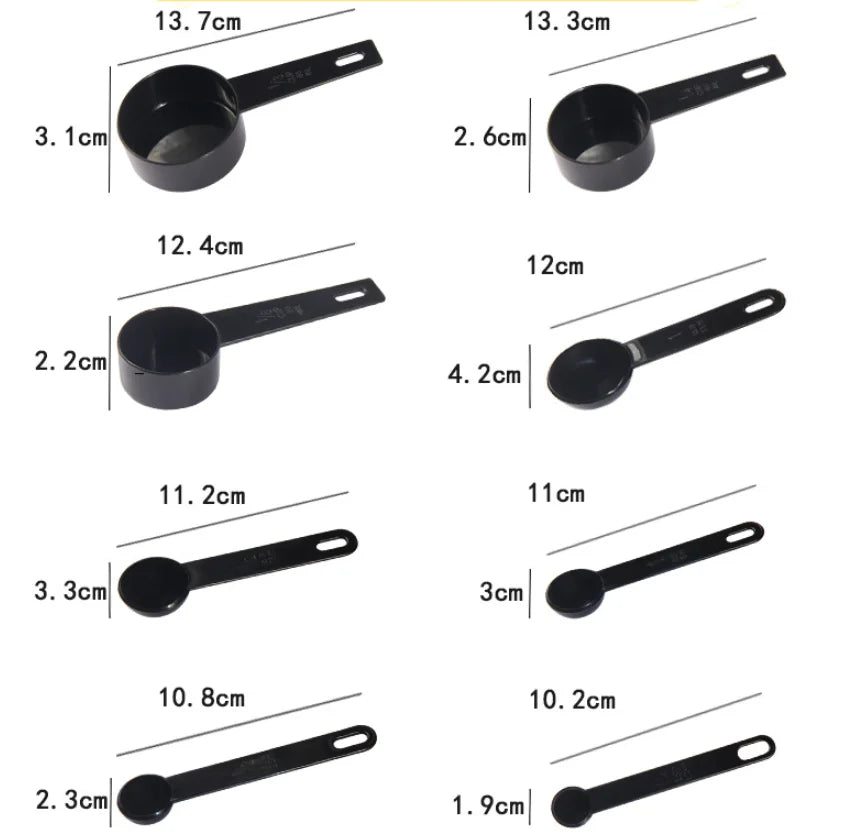 Kitchen Measuring Spoons Set – PP Plastic Baking Spoons for Sugar, Flour & More (5pc or 10pc)