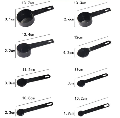 Kitchen Measuring Spoons Set – PP Plastic Baking Spoons for Sugar, Flour & More (5pc or 10pc)