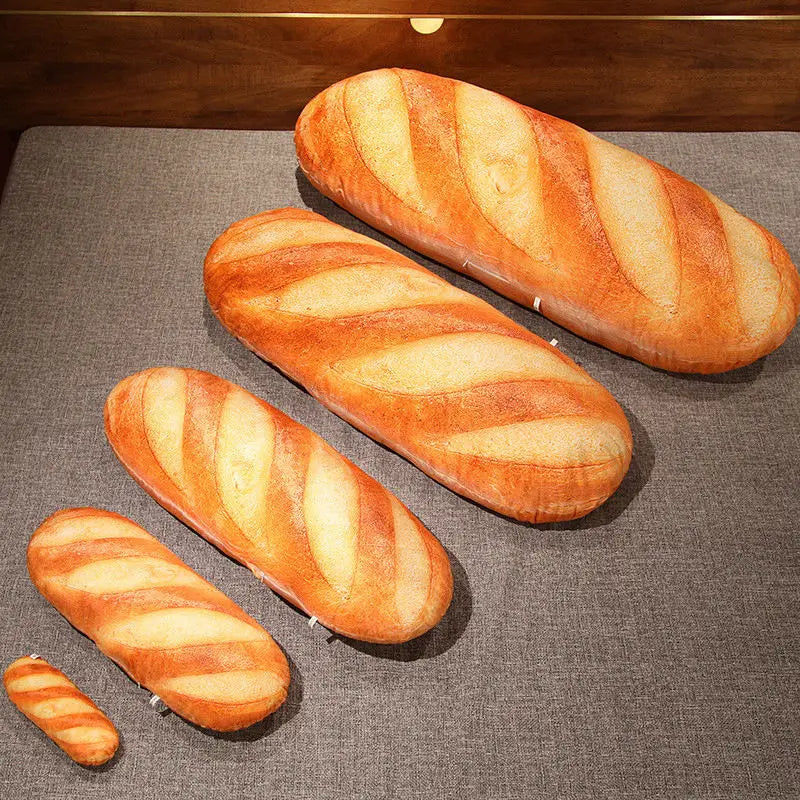 French Bread Plush Pillow | Stuffed Food Plushie Sleeping Companion & Party Prop
