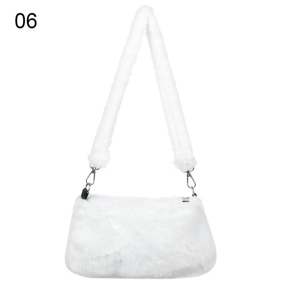Women's Animal Print Leopard Plush Shoulder Bag | Casual Crossbody Messenger Bag for Ladies
