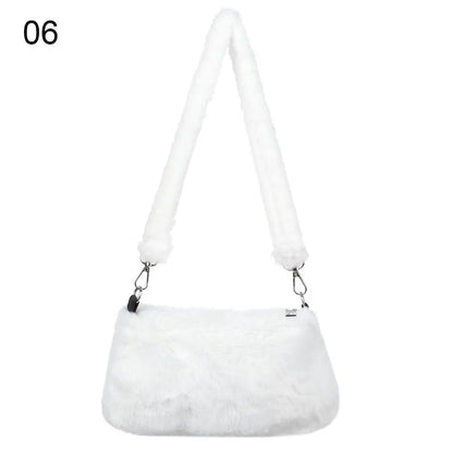 Women's Animal Print Leopard Plush Shoulder Bag | Casual Crossbody Messenger Bag for Ladies