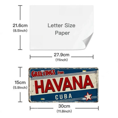 Caribbean Destination Metal Sign – Vintage Aluminum Wall Decor (30x15cm)