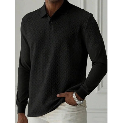 Men's Long Sleeve Polo Shirt – Breathable Knit, Business Casual | S–XXL