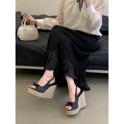 Woven Wedge Platform Sandals for Women