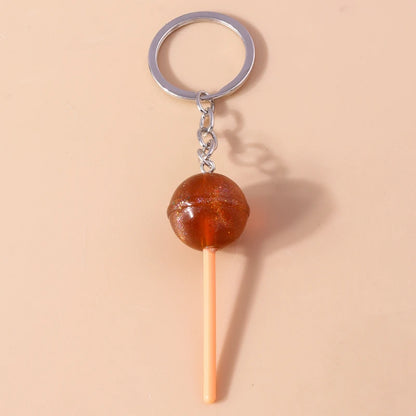 3D Simulation Food Keychain – Cute Resin Lollipop, Donut & Snack Key Ring Charms