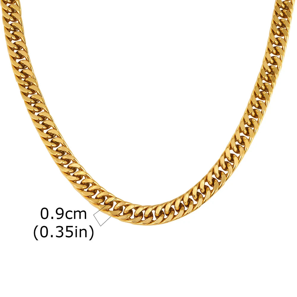 Men's Stainless Steel Cuban Link Chain Necklace Waterproof