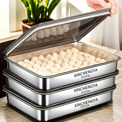 Pro Stainless Steel Baking Trays with Lids | 3pcs Non-Stick Roasting Pans for Home & Restaurant