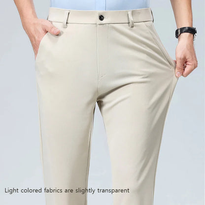 Men's Smart Casual Dress Pants – Elastic Waist Suit Trousers, Straight Fit | Sizes 29–42
