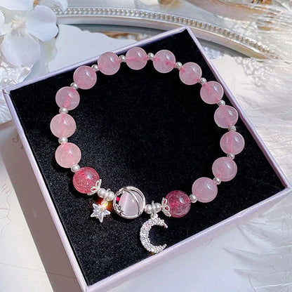 Women's Crystal Beads Bracelet | Korean Flower, Fox & Feather Tassel Friendship Jewelry Gift