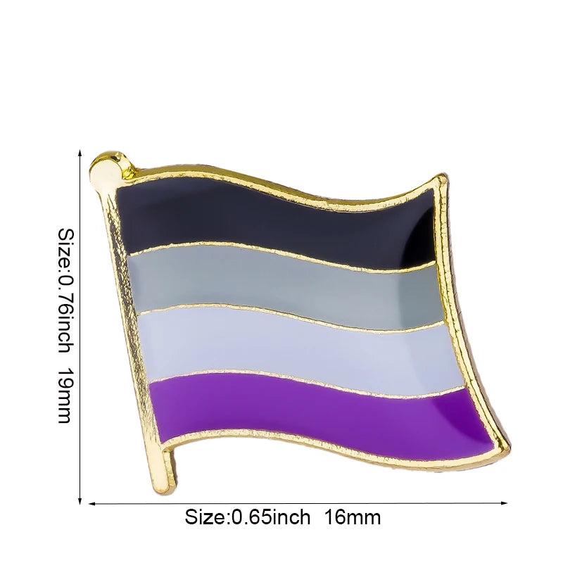 Pride Flag Enamel Lapel Pin – Rainbow & Progress Badge Brooch