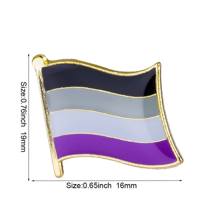 Pride Flag Enamel Lapel Pin – Rainbow & Progress Badge Brooch