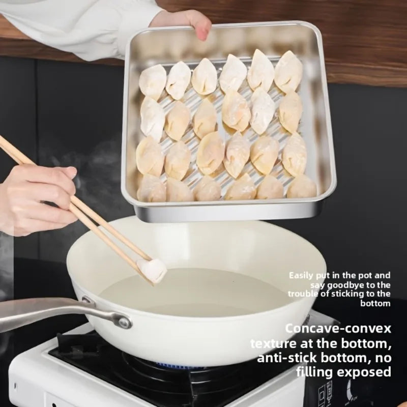 Pro Stainless Steel Baking Trays with Lids | 3pcs Non-Stick Roasting Pans for Home & Restaurant