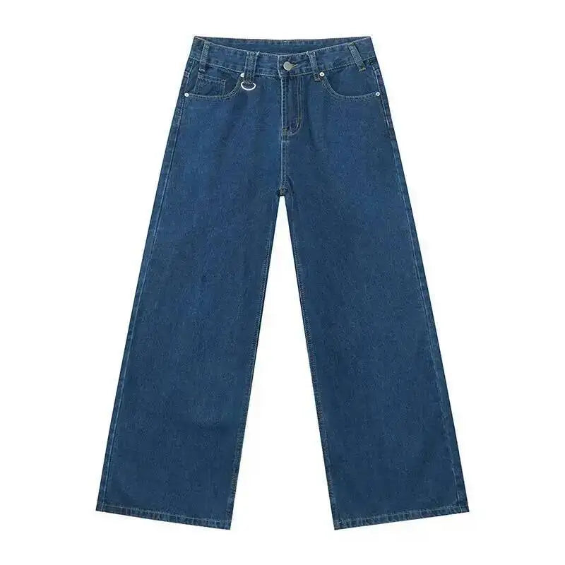 IEFB Summer Men's Denim Pants Old Blue Washed Male Jeans Straight Casual Menwear Loose Wide Leg Trousers New Fashion 9C354