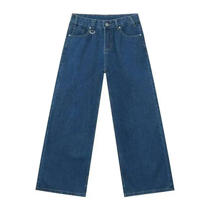 IEFB Summer Men's Denim Pants Old Blue Washed Male Jeans Straight Casual Menwear Loose Wide Leg Trousers New Fashion 9C354