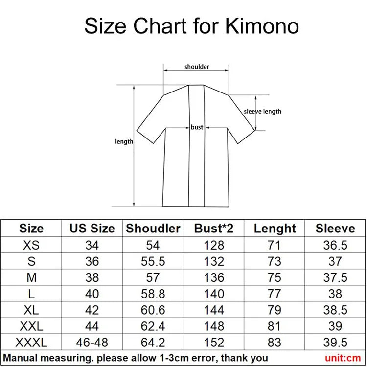 Men's Japanese Kimono Cardigan Shirt – Open Stitch Yukata, 3/4 Sleeve | XS–XXXL