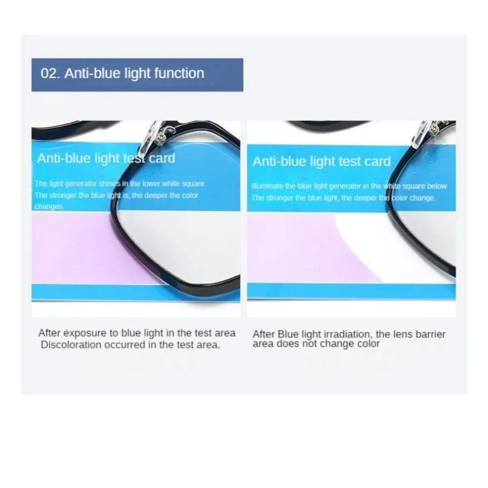 Photochromic Blue Light Blocking Glasses – Square Metal Frame