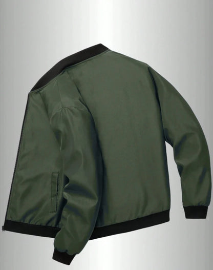 Men's Baseball Collar Zip-Up Jacket – Lightweight Casual Coat, Loose Fit | S–XL