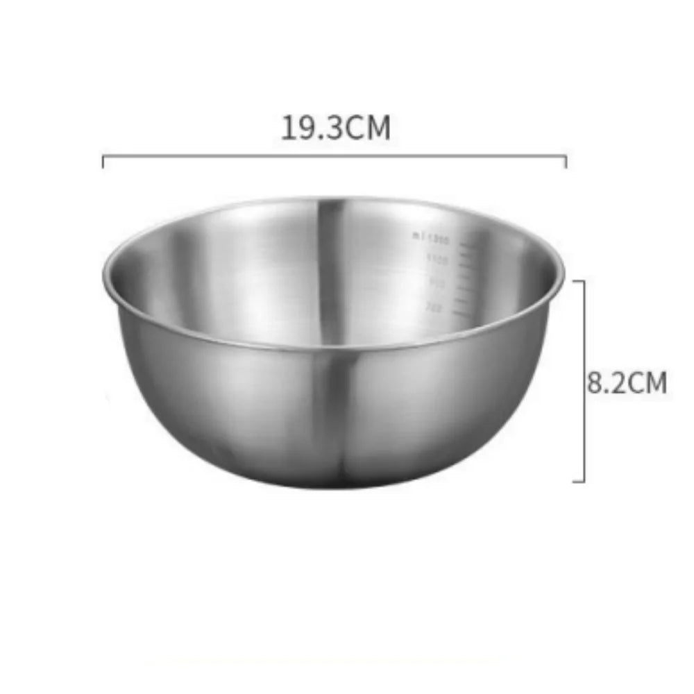 Stainless Steel Mixing Bowl Set with Measurement Scale