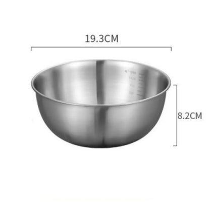 Stainless Steel Mixing Bowl Set with Measurement Scale