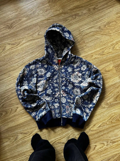 Y2K Punk Rock Zip-Up Hoodie – Harajuku Grunge Loose Fleece Sweatshirt