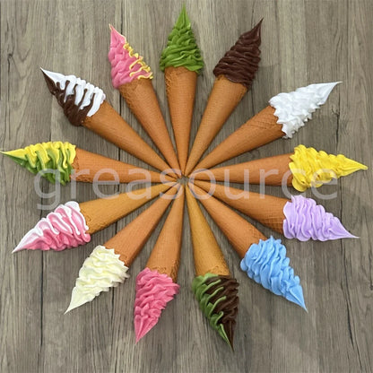 Realistic Faux Ice Cream Cone – Simulation Waffle Cone Prop for Display, Decor & Content Creation