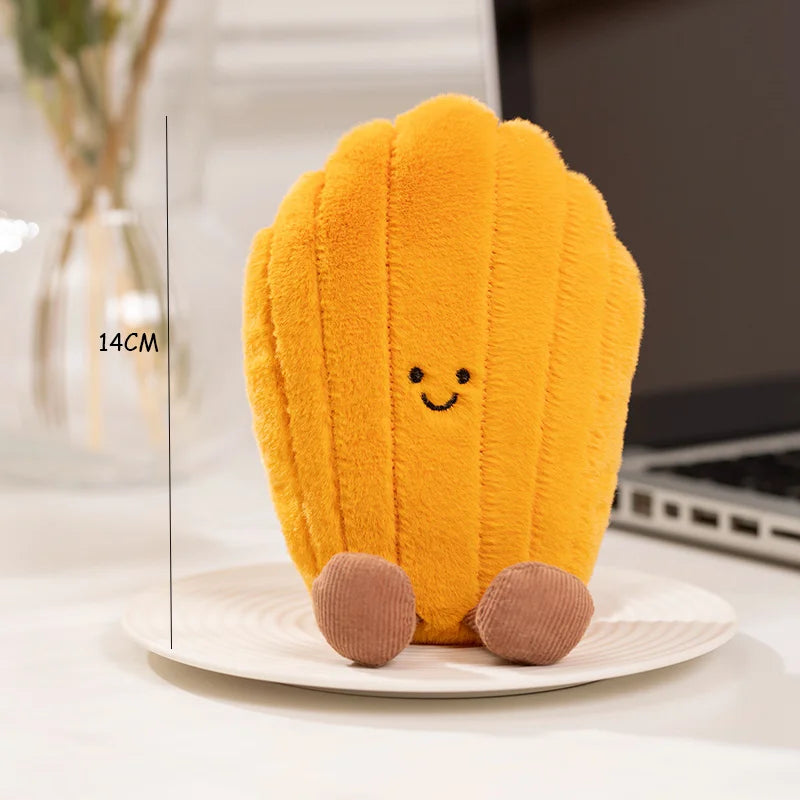 Delicious Dessert Plush Dolls | 10–14cm Smiling Egg Tart, Macaron & Madeleine Food Plushies