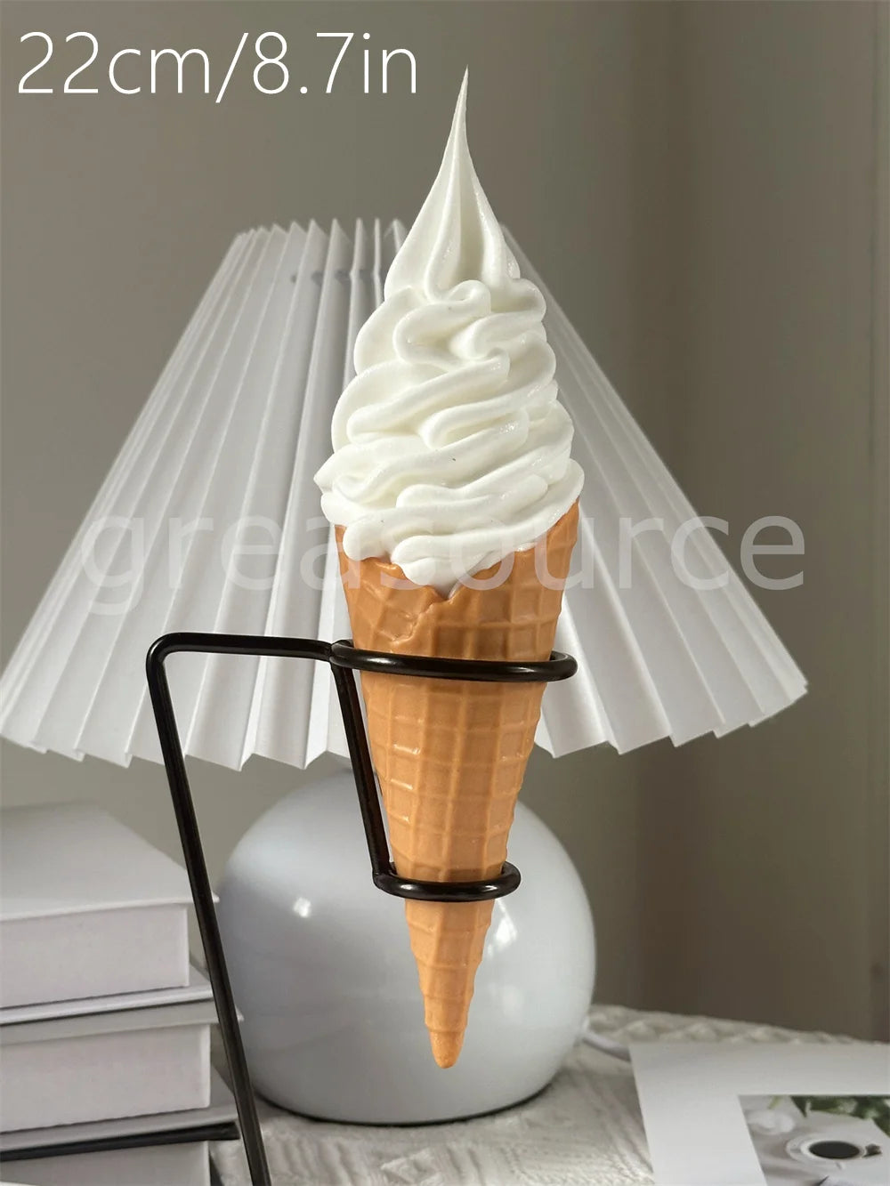 Realistic Faux Ice Cream Cone – Simulation Waffle Cone Prop for Display, Decor & Content Creation