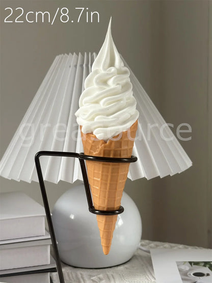 Realistic Faux Ice Cream Cone – Simulation Waffle Cone Prop for Display, Decor & Content Creation