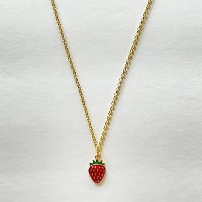 Women's Strawberry Necklace & Earring Set | Y2K Indie Jewelry for a Sweet, Playful Look