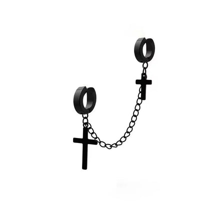 Minimalist Star Clip-On Earrings – No Piercing Needed, Unisex Stainless Steel | Black & Silver