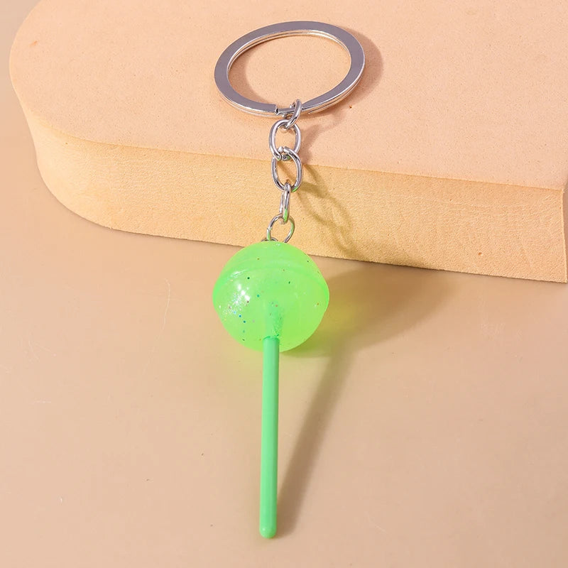 3D Simulation Food Keychain – Cute Resin Lollipop, Donut & Snack Key Ring Charms