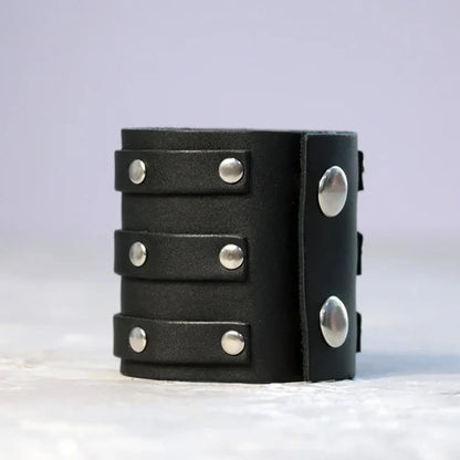 Men's Vintage Gothic Leather Wristband | Adjustable Punk Cuff Bracelet with Concealed Buckle