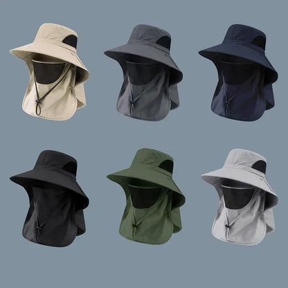 UV Protection Sun Hat with Neck Flap – Outdoor Fishing & Hiking Cap