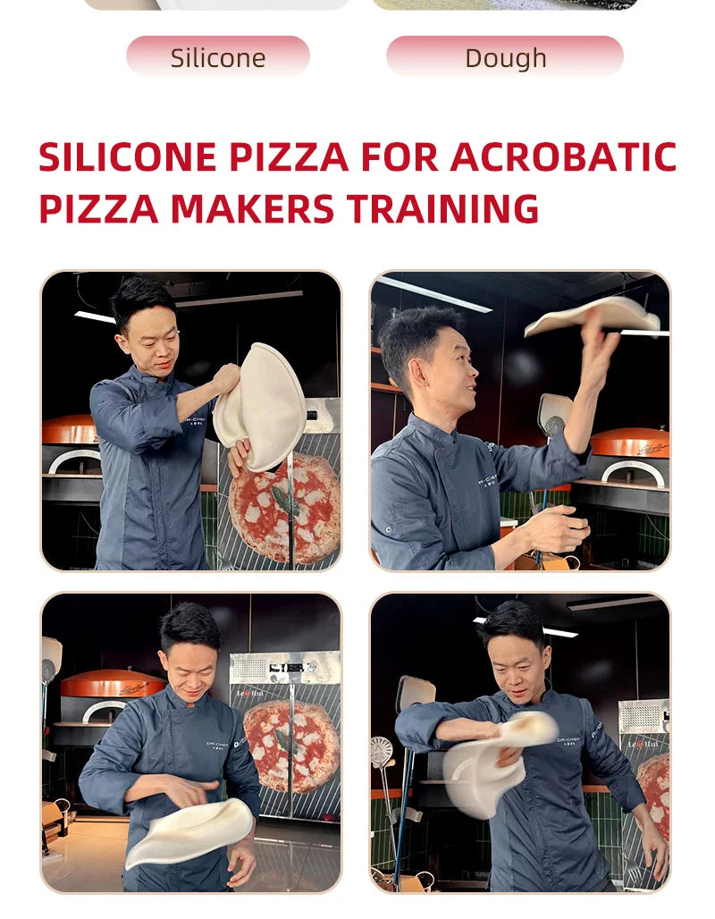 13-inch Silicone Pizza Tossing & Spinning Dough | Multi-Color Practice Crust for Professional & Home Chefs