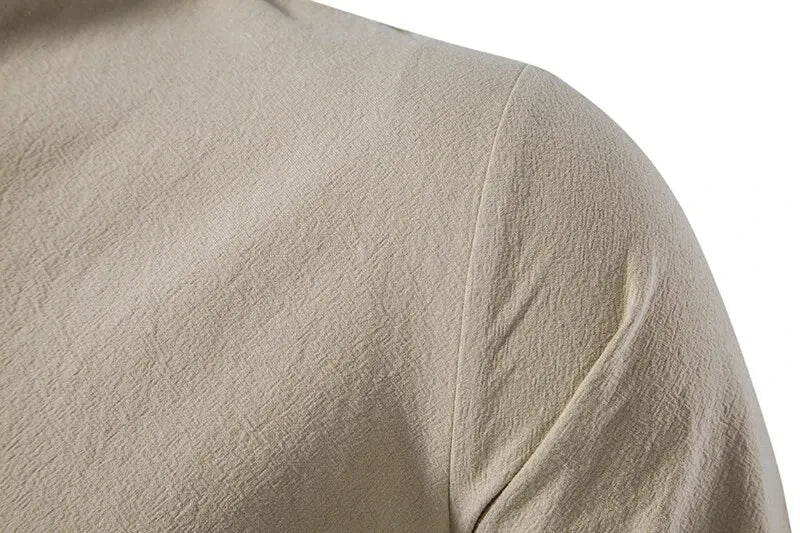 King Billion Men's Cotton Linen Shirt – Casual Long Sleeve V-Neck | S–XXXL