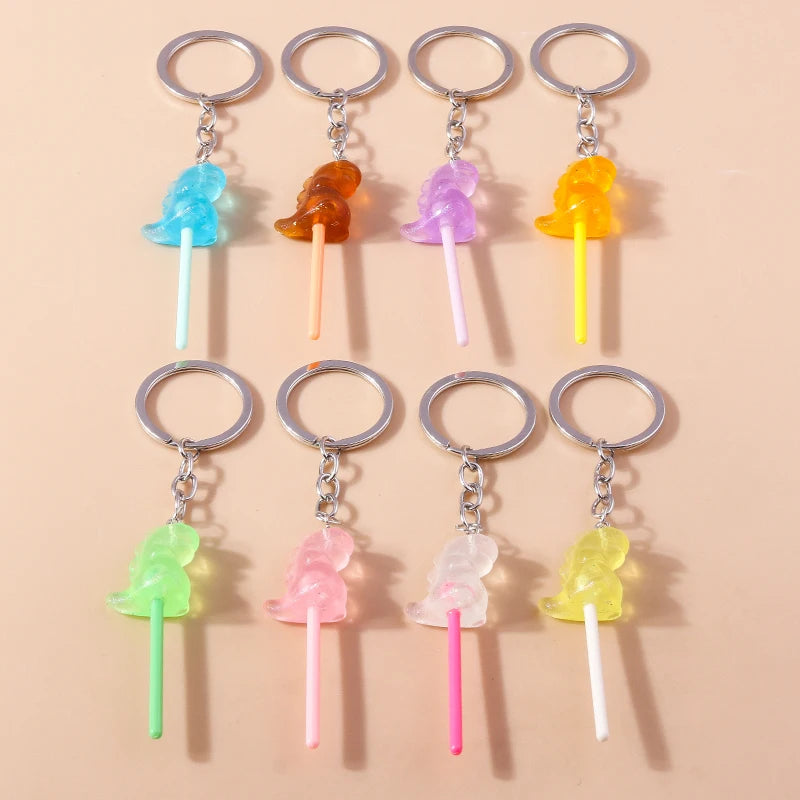 3D Simulation Food Keychain – Cute Resin Lollipop, Donut & Snack Key Ring Charms