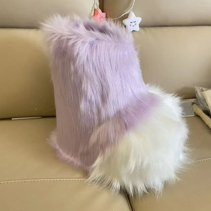 Fluffy Fursuit Paw Shoes Cosplay Animal Boots for Halloween and Conventions