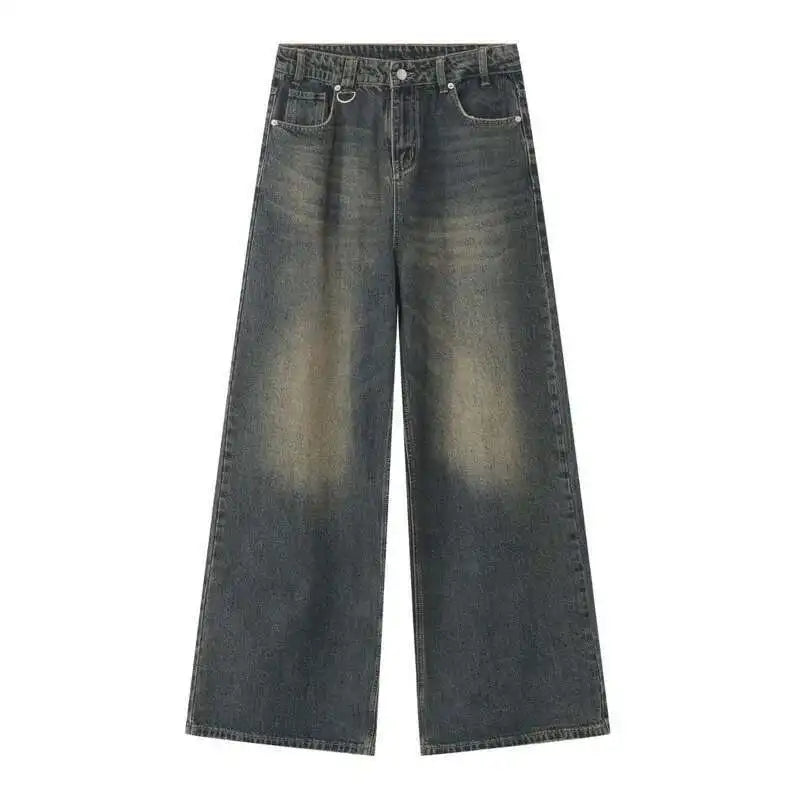 Vintage Wide-Leg Jeans – Men's Camo & Washed Denim