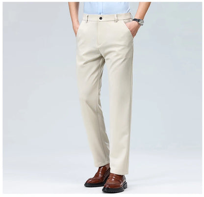 Men's Smart Casual Dress Pants – Elastic Waist Suit Trousers, Straight Fit | Sizes 29–42