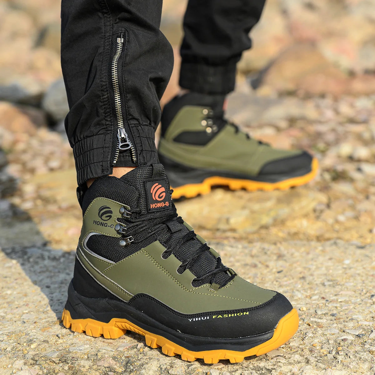 Steel Toe Cap Leather Work Safety Boots for Men