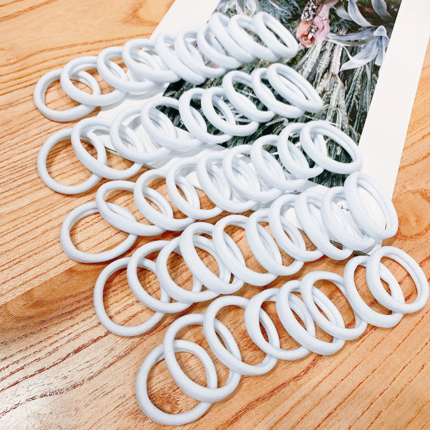 Women's Black & White Hair Bands | 50/100pcs High-Elasticity Rubber Band Hair Ties