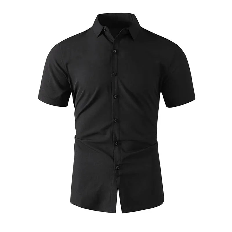 Men's Business Casual Short Sleeve Shirt | Wrinkle-Free Summer Top